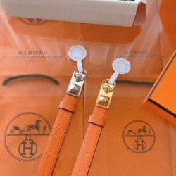 Replica Cintura Hermès Rivale 18 con fibbia Rivale, pelle di vitello Epsom Arancione imitazione Falso