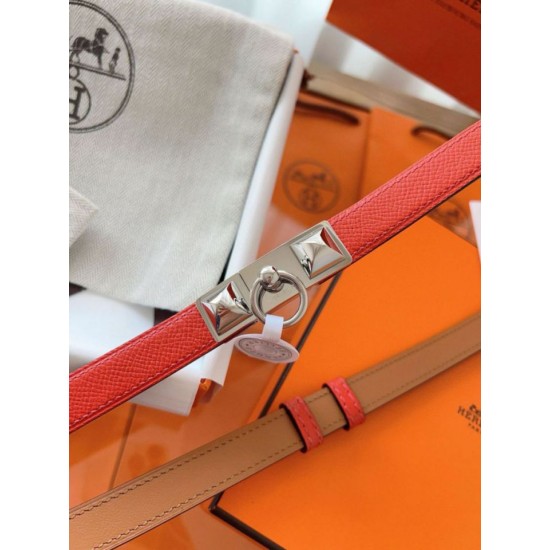 Replica Cintura Hermès Rivale 18 con fibbia Rivale in Epsom rosso Pelle di vitello imitazione Falso