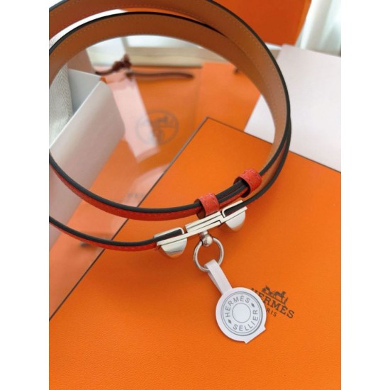 Replica Cintura Hermès Rivale 18 con fibbia Rivale in Epsom rosso Pelle di vitello imitazione Falso