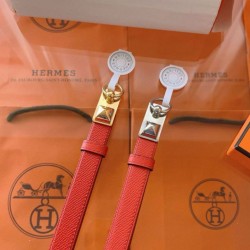 Replica Cintura Hermès Rivale 18 con fibbia Rivale in Epsom rosso Pelle di vitello imitazione Falso