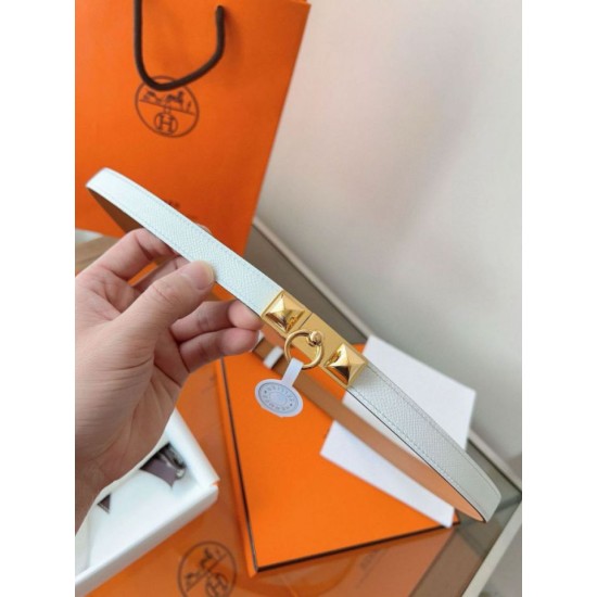 Replica Cintura Hermès Rivale 18 con fibbia Rivale in vitello Epsom bianco imitazione Falso