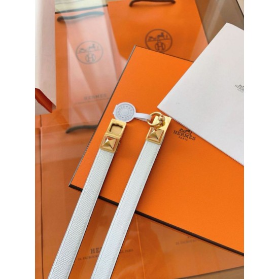 Replica Cintura Hermès Rivale 18 con fibbia Rivale in vitello Epsom bianco imitazione Falso