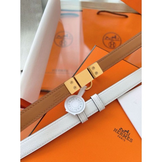 Replica Cintura Hermès Rivale 18 con fibbia Rivale in vitello Epsom bianco imitazione Falso