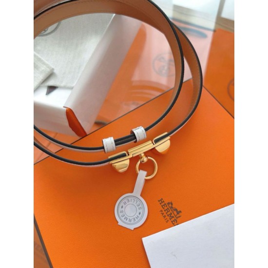 Replica Cintura Hermès Rivale 18 con fibbia Rivale in vitello Epsom bianco imitazione Falso