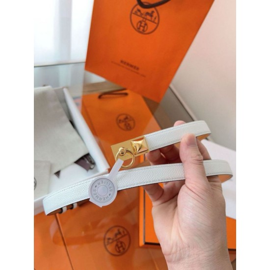 Replica Cintura Hermès Rivale 18 con fibbia Rivale in vitello Epsom bianco imitazione Falso