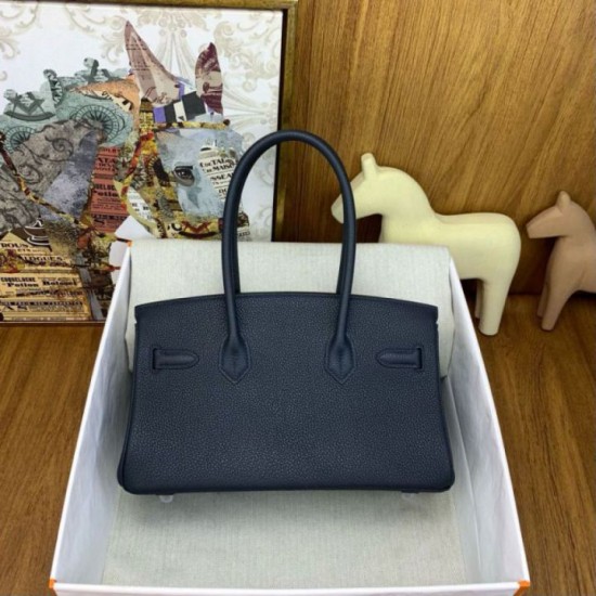 Replica Borsa a spalla Hermès Birkin Light 29 nera Clemence imitazione Falso