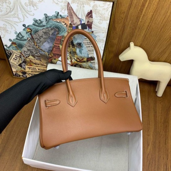 Replica Borsa a spalla Hermès Birkin Light 29 oro in pelle di vitello Swift imitazione Falso