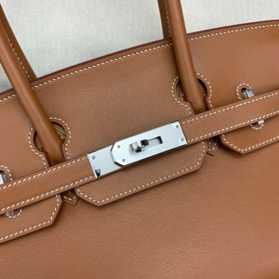 Replica Borsa a spalla Hermès Birkin Light 29 oro in pelle di vitello Swift imitazione Falso