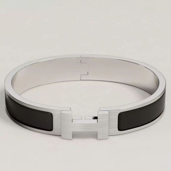 Replica Bracciale Clic HH Hermès in smalto nero imitazione Falso Replica Bracciale Clic HH Hermès in smalto nero imitazione Falso