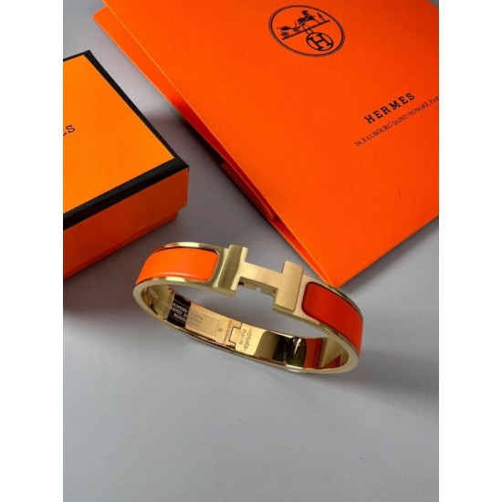 Replica Bracciale Clic HH Hermès in smalto arancione imitazione Falso