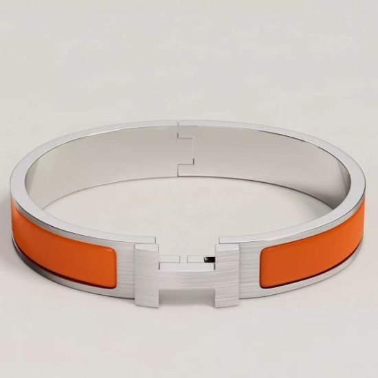 Replica Bracciale Clic HH Hermès in smalto arancione imitazione Falso