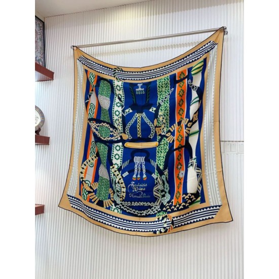 Replica Scialle Hermès Etriers Fantaisie Multicolore 140 imitazione Falso