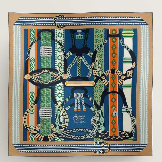 Replica Scialle Hermès Etriers Fantaisie Multicolore 140 imitazione Falso