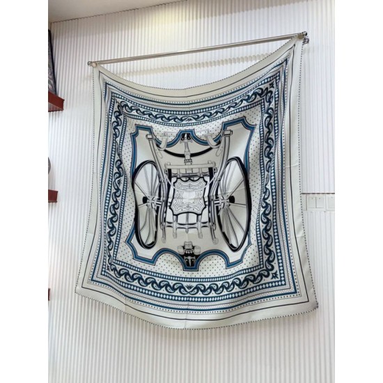 Replica Scialle Hermès Grigio Phaeton's Wheels Bandana 140 imitazione Falso