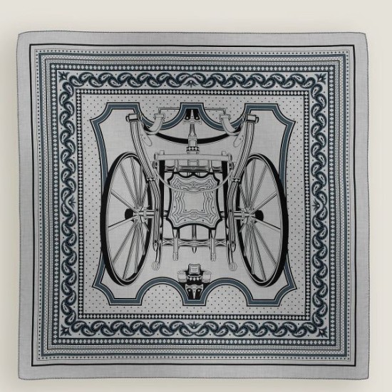 Replica Scialle Hermès Grigio Phaeton's Wheels Bandana 140 imitazione Falso