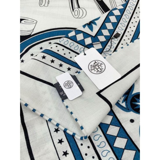 Replica Scialle Hermès Grigio Phaeton's Wheels Bandana 140 imitazione Falso