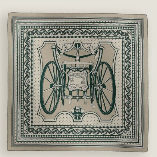Replica Scialle Hermès Tourterelle Phaeton's Wheels Bandana 140 imitazione Falso