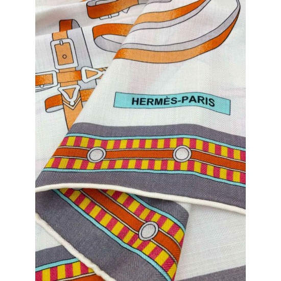 Replica Scialle Hermès Grigio Cina Equestrian Letters 140 imitazione Falso