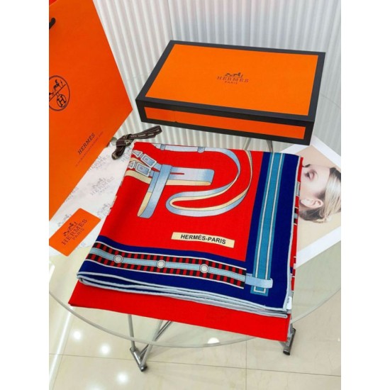 Replica Scialle Hermès Piment Equestrian Letters 140 imitazione Falso