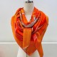 Replica Scialle Hermes Orange Projets Carres 140 imitazione Falso