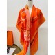 Replica Scialle Hermes Orange Projets Carres 140 imitazione Falso