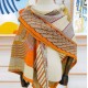 Replica Scialle da dressage Tressage Hermes arancione 140 imitazione Falso