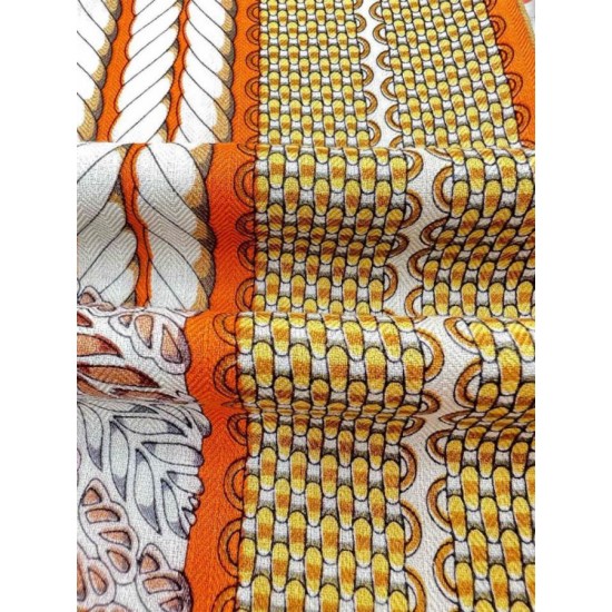 Replica Scialle da dressage Tressage Hermes arancione 140 imitazione Falso