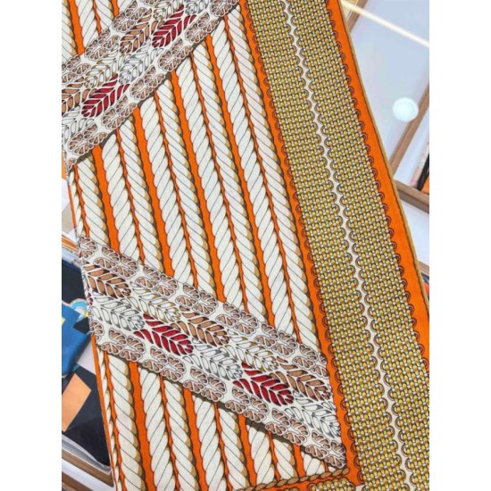 Replica Scialle da dressage Tressage Hermes arancione 140 imitazione Falso