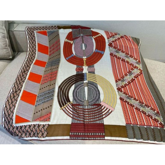 Replica Scialle Tressage da dressage Hermes Rose/Naturale 140 imitazione Falso