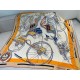 Replica Hermes Beige/Arancione Auto in Equilibrio Scialle 140 imitazione Falso