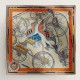 Replica Hermes Beige/Arancione Auto in Equilibrio Scialle 140 imitazione Falso