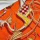 Replica Scialle Hermès Arancione Carriages in Balance 140 imitazione Falso
