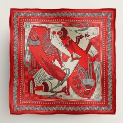Replica Scialle Bandana Hermes Zuavi e Draghi Rossi 140 imitazione Falso