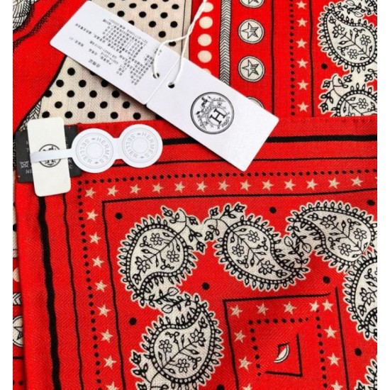 Replica Scialle Bandana Hermes Zuavi e Draghi Rossi 140 imitazione Falso