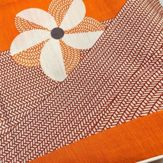 Replica Scialle Hermès Arancione My First Galop 140 imitazione Falso