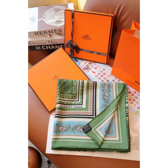 Replica Scialle Hermès Verde Nautical Tattoos Bandana 140 imitazione Falso