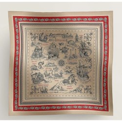Replica Scialle Hermès Naturel Nautical Tattoos Bandana 140 imitazione Falso