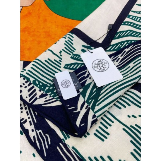 Replica Scialle Hermès Verde Cavalier en Formes 140 imitazione Falso