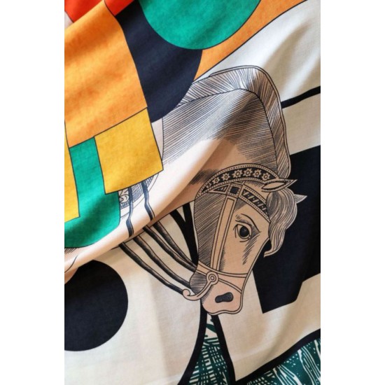 Replica Scialle Hermès Verde Cavalier en Formes 140 imitazione Falso