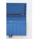 Replica Portafoglio lungo Hermès Bearn fatto a mano in pelle di vitello Epsom blu Francia imitazione Falso
