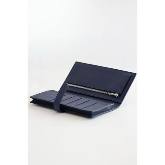 Replica Portafoglio lungo Hermès Bearn fatto a mano in pelle di vitello Epsom blu zaffiro imitazione Falso Replica Portafoglio lungo Hermès Bearn fatto a mano in pelle di vitello Epsom blu zaffiro imitazione Falso