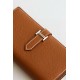 Replica Portafoglio lungo Hermès Bearn fatto a mano in pelle di vitello Epsom oro imitazione Falso