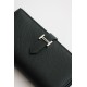 Replica Portafoglio lungo Hermès Bearn fatto a mano in pelle di vitello Epsom nera imitazione Falso