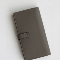 Replica Portafoglio Hermes Bearn lungo fatto a mano Etain Swift in pelle di vitello imitazione Falso