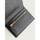 Replica Portafoglio Hermes Bearn ripiegabile fatto a mano Epsom nero imitazione Falso