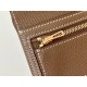 Replica Portafoglio Hermes Bearn ripiegabile fatto a mano Taupe Epsom imitazione Falso