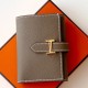 Replica Portafoglio Hermes Bearn ripiegabile fatto a mano Taupe Epsom imitazione Falso