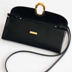 Replica Portafoglio Hermès Maillon To Go in pelle di vitello nera imitazione Falso