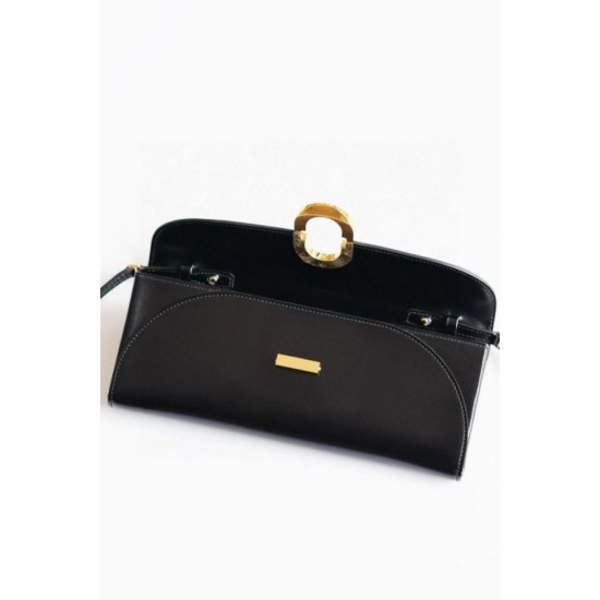 Replica Portafoglio Hermès Maillon To Go in pelle di vitello nera imitazione Falso
