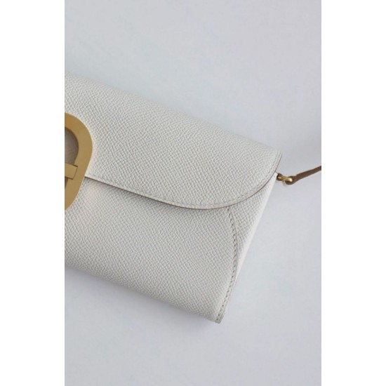 Replica Portafoglio Hermès Maillon To Go in pelle di vitello Epsom grigio chiaro imitazione Falso